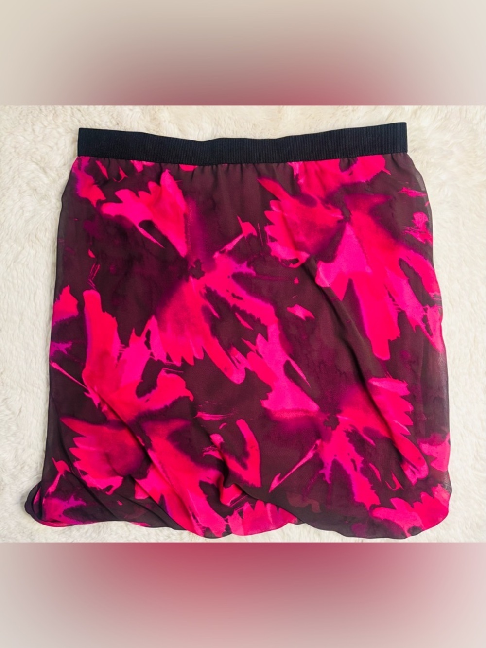 NWT Ann Taylor LOFT Dark Purple Pink Maroon Abstract Knee Length Skirt Small
